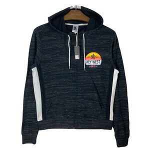 Nwt LIQUID ENERGY Hoodie L Heather Grey Graphic’Tortoise”Living-Salty’Key-West”